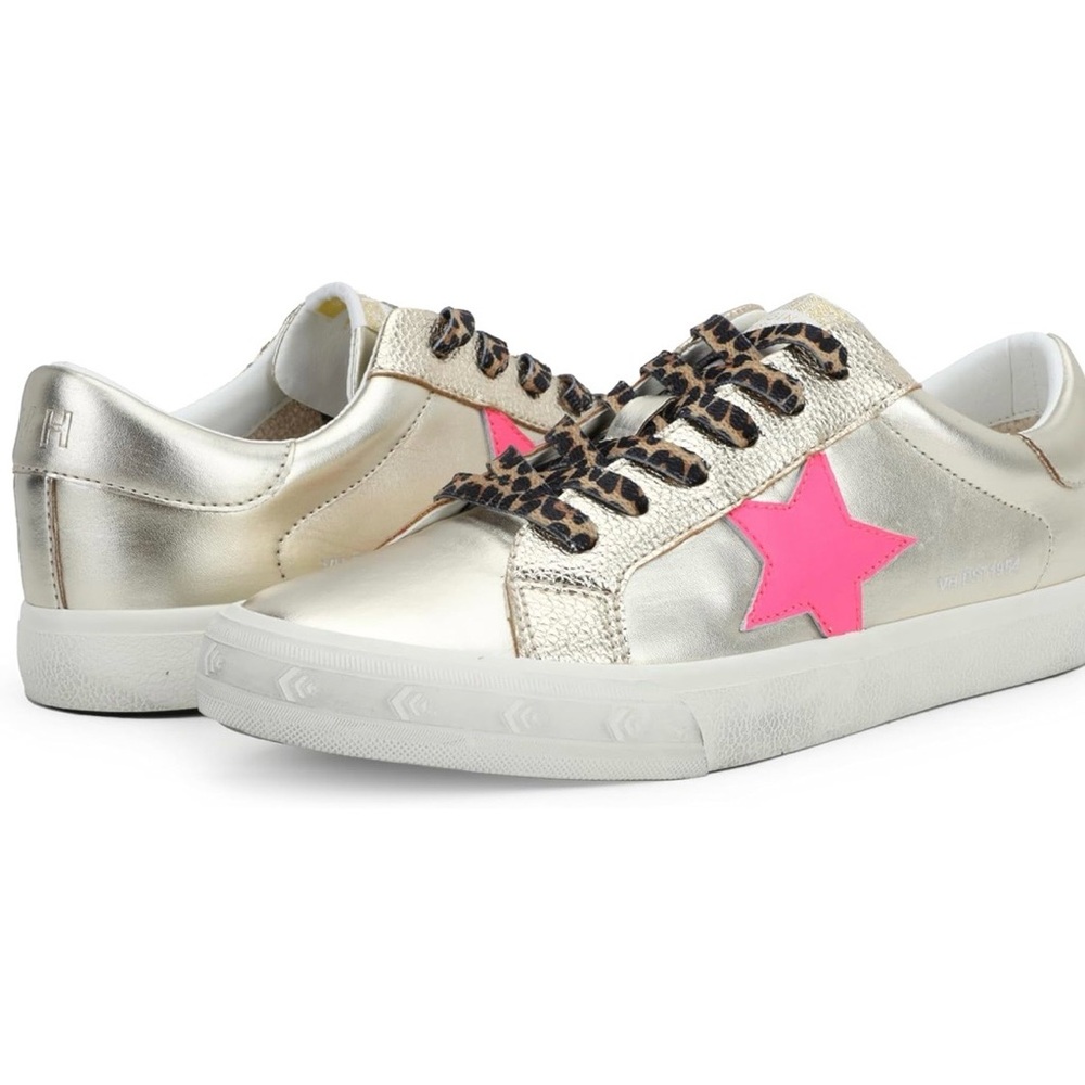 VINTAGE HAVANA Women’s Fashion Sneakers Gold Pink 8.5